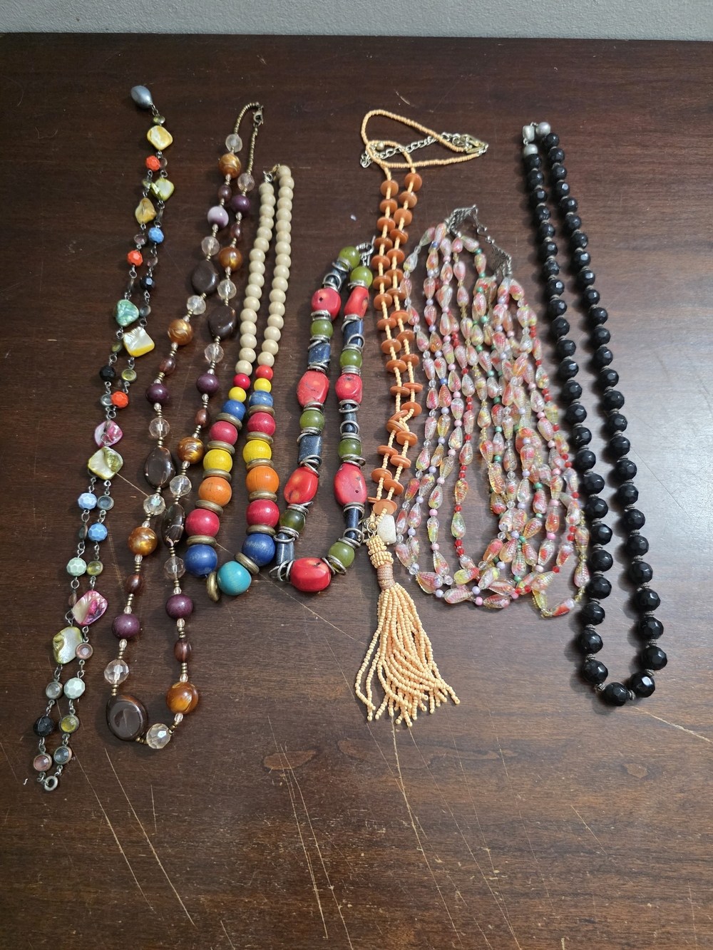 Colorful Multistrand Beaded Necklace - Vibrant Mixed Colors
